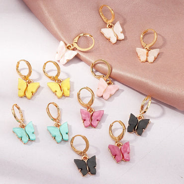 969696  yuhuv test TAFREE Korean new Fashion Earrings Acrylic butterfly shape Jewelry small fresh sweet Drop Earing For woman Cute best gifts E3362 yuhuv test aja.