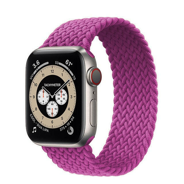 Braided Solo Loop For Apple Watch band 44mm 40mm 42mm 38mm Fabric Nylon Elastic Belt Bracelet iWatch Series 3 4 5 SE 6 Strapơ' yuhuv test3333 yuhuv test.