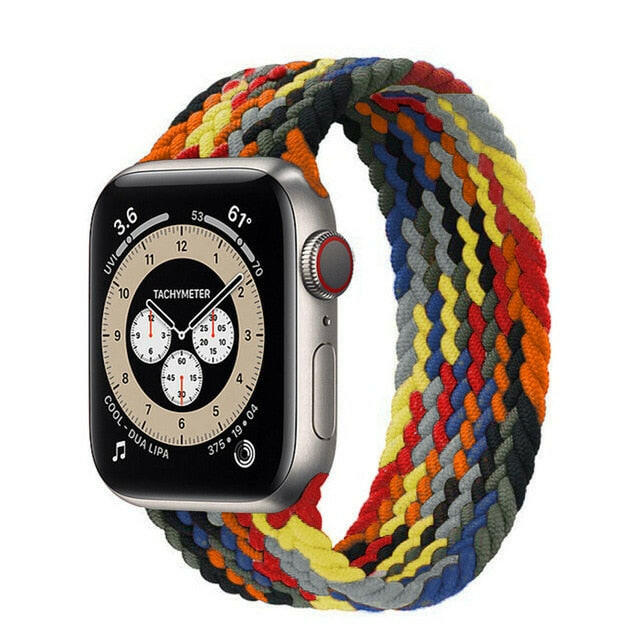 Braided Solo Loop For Apple Watch band 44mm 40mm 42mm 38mm Fabric Nylon Elastic Belt Bracelet iWatch Series 3 4 5 SE 6 Strapơ' yuhuv test3333 yuhuv test.