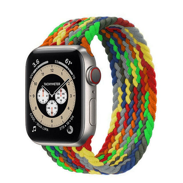 Braided Solo Loop For Apple Watch band 44mm 40mm 42mm 38mm Fabric Nylon Elastic Belt Bracelet iWatch Series 3 4 5 SE 6 Strapơ' yuhuv test3333 yuhuv test.