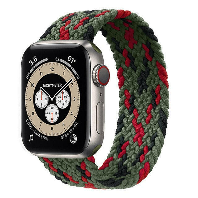 Braided Solo Loop For Apple Watch band 44mm 40mm 42mm 38mm Fabric Nylon Elastic Belt Bracelet iWatch Series 3 4 5 SE 6 Strapơ' yuhuv test3333 yuhuv test.