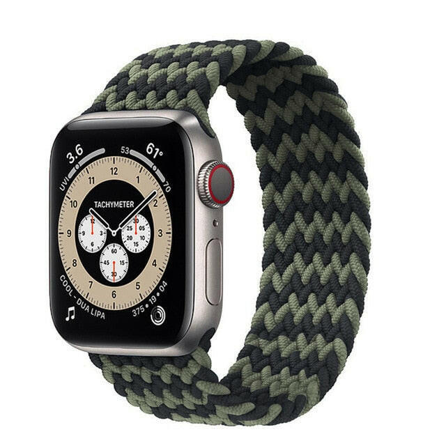 Braided Solo Loop For Apple Watch band 44mm 40mm 42mm 38mm Fabric Nylon Elastic Belt Bracelet iWatch Series 3 4 5 SE 6 Strapơ' yuhuv test3333 yuhuv test.