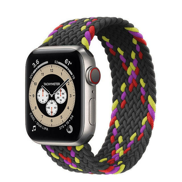 Braided Solo Loop For Apple Watch band 44mm 40mm 42mm 38mm Fabric Nylon Elastic Belt Bracelet iWatch Series 3 4 5 SE 6 Strapơ' yuhuv test3333 yuhuv test.