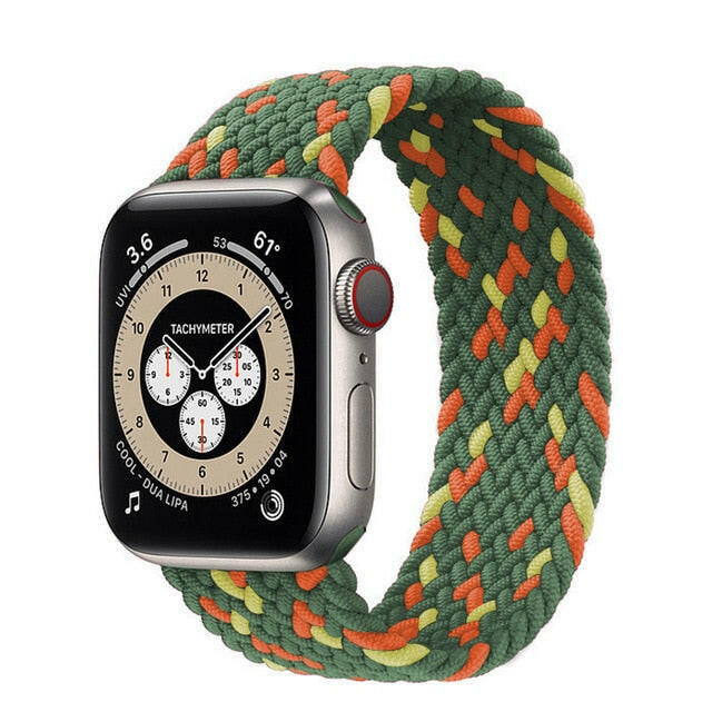 Braided Solo Loop For Apple Watch band 44mm 40mm 42mm 38mm Fabric Nylon Elastic Belt Bracelet iWatch Series 3 4 5 SE 6 Strapơ' yuhuv test3333 yuhuv test.