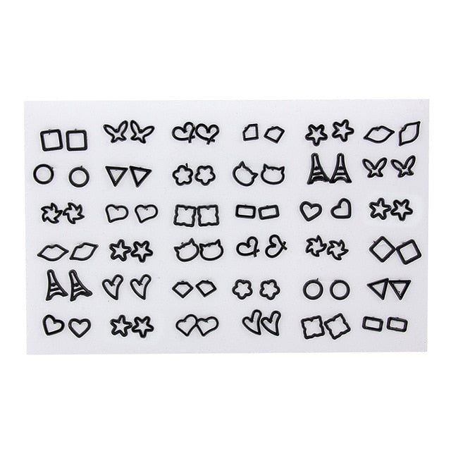 969696  yuhuv test 36Pairs/18pairs Earrings Mixed Styles Rhinestone Sun Flower Geometric Animal Plastic Stud Earrings Set For Women Girls Jewelry yuhuv test aja.
