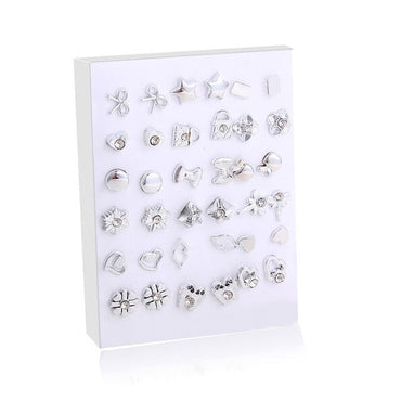 36Pairs/18pairs Earrings Mixed Styles Rhinestone Sun Flower Geometric Animal Plastic Stud Earrings Set For Women Girls Jewelryơ' yuhuv test3333 yuhuv testkk.