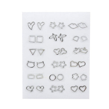 36Pairs/18pairs Earrings Mixed Styles Rhinestone Sun Flower Geometric Animal Plastic Stud Earrings Set For Women Girls Jewelryơ' yuhuv test3333 yuhuv testkk.