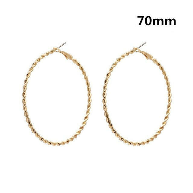 Fashion Large Hoop Earrings 40mm 60mm 80mm Big Smooth Circle Earrings Round Brincos Loop Earrings for Women Jewelry Party Gifts yuhuv test  yuhuv test022.