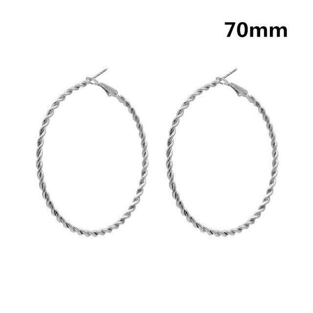 Fashion Large Hoop Earrings 40mm 60mm 80mm Big Smooth Circle Earrings Round Brincos Loop Earrings for Women Jewelry Party Gifts yuhuv test  yuhuv test022.