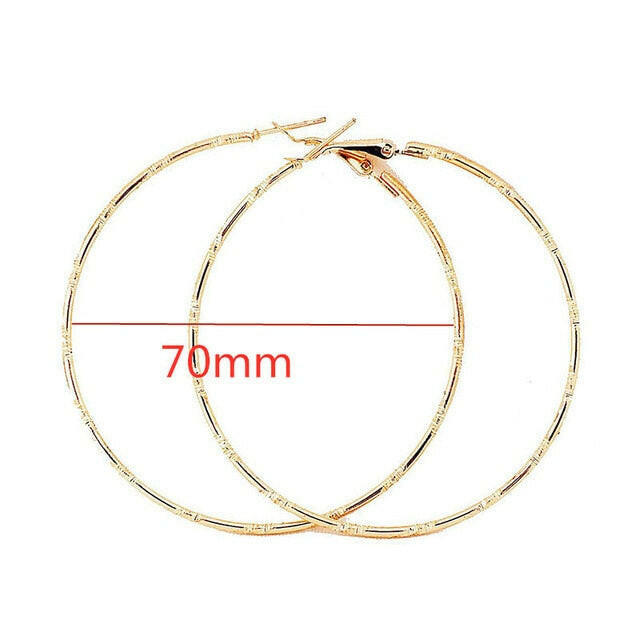 Fashion Large Hoop Earrings 40mm 60mm 80mm Big Smooth Circle Earrings Round Brincos Loop Earrings for Women Jewelry Party Gifts yuhuv test  yuhuv test022.