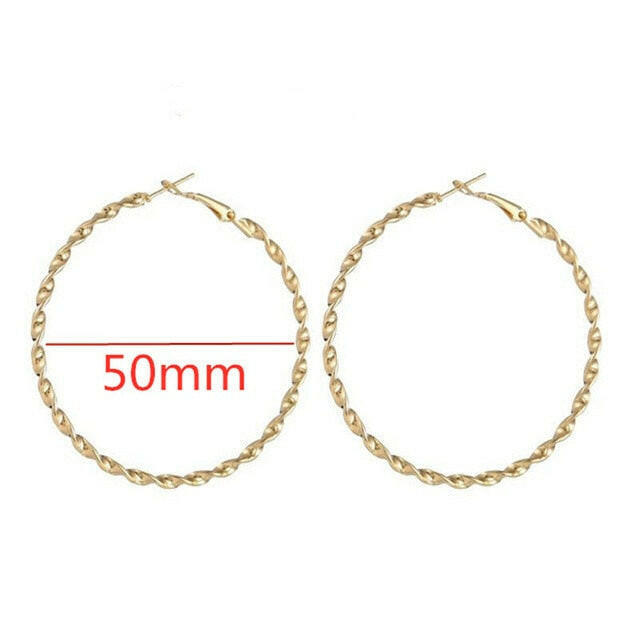 Fashion Large Hoop Earrings 40mm 60mm 80mm Big Smooth Circle Earrings Round Brincos Loop Earrings for Women Jewelry Party Gifts yuhuv test  yuhuv test022.