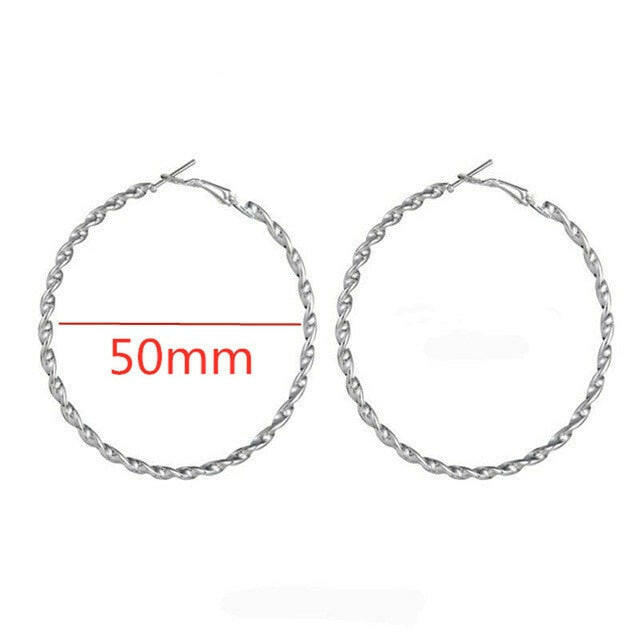 Fashion Large Hoop Earrings 40mm 60mm 80mm Big Smooth Circle Earrings Round Brincos Loop Earrings for Women Jewelry Party Gifts yuhuv test  yuhuv test022.