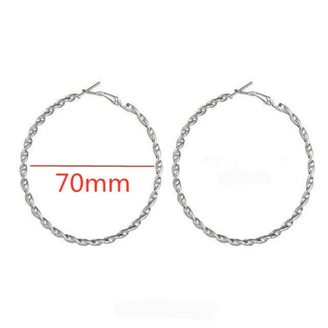 Fashion Large Hoop Earrings 40mm 60mm 80mm Big Smooth Circle Earrings Round Brincos Loop Earrings for Women Jewelry Party Gifts yuhuv test  yuhuv test022.