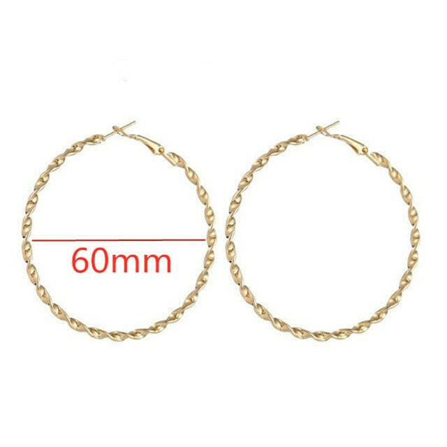 Fashion Large Hoop Earrings 40mm 60mm 80mm Big Smooth Circle Earrings Round Brincos Loop Earrings for Women Jewelry Party Gifts yuhuv test  yuhuv test022.