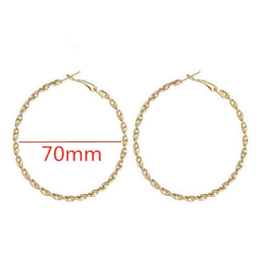 Fashion Large Hoop Earrings 40mm 60mm 80mm Big Smooth Circle Earrings Round Brincos Loop Earrings for Women Jewelry Party Gifts yuhuv test  yuhuv test022.