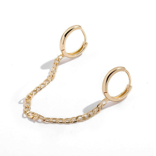 New Fashion Circle Ear Cuff Retractable Earrings for Women Men Gold Huggie Unisex Double Piercing Hoop Earing Female Brincos yuhuv test  yuhuv test022.