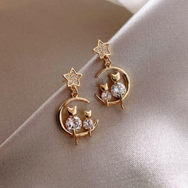 Trendy Round Simple Crystal Dangle Earrings For Women Fashion Sweet Water Drop Pendant Earring Girl Party Birthday Jewelry Gift yuhuv test  yuhuv test022.