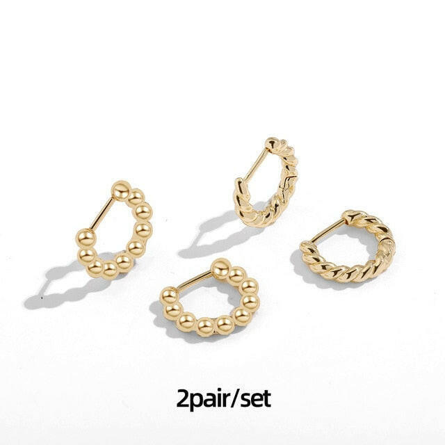 Minimalist Twisted Small Hoop Earrings for Women Fashion Gold Color Metal Circle Tiny Hoops Huggie Ear Buckle Jewelry 2021 yuhuv test  yuhuv test022.