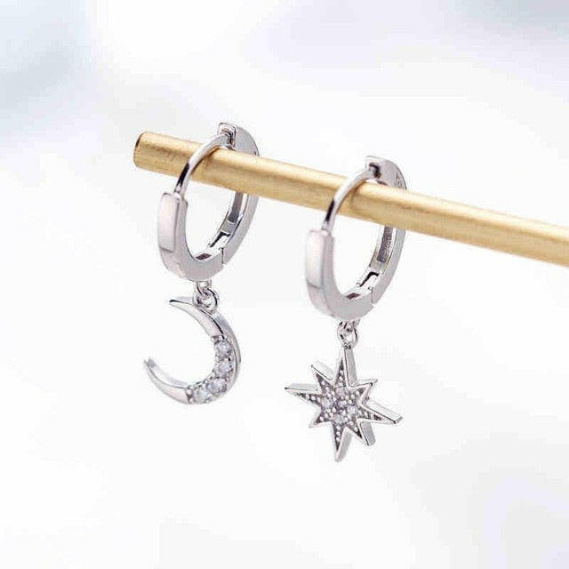 New Arrival Fashion Classic Geometric Women Dangle Earrings Asymmetric Earrings Of Star And Moon Female Korean Jewelry yuhuv test  yuhuv test022.