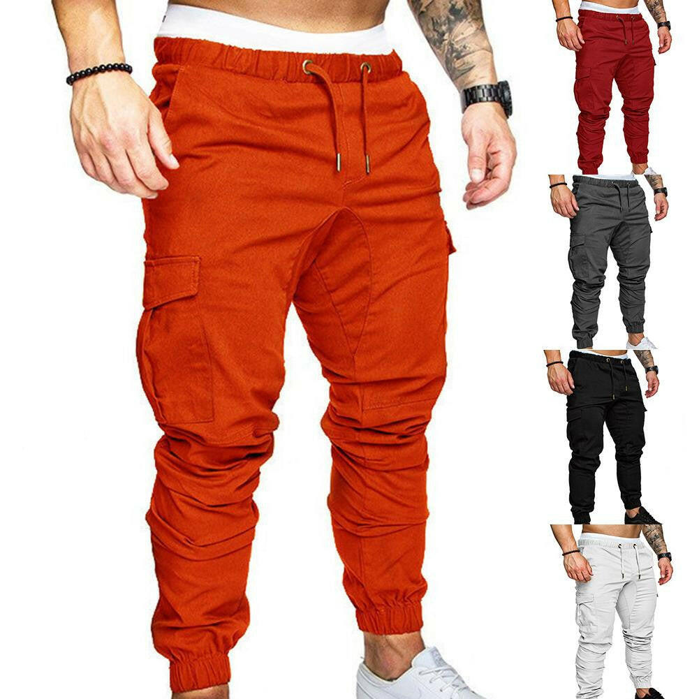 Casual Thin Breathable Tie Drawstring Long Pants Men Casual Solid Color Pockets Waist Drawstring Ankle Tied Skinny Cargo Pantsơ' yuhuv test3333 yuhuv test.