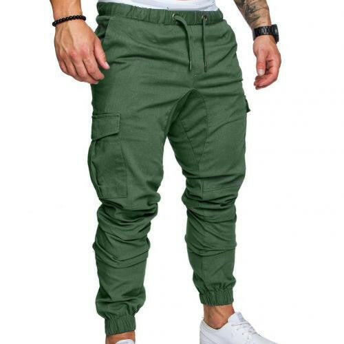 Casual Thin Breathable Tie Drawstring Long Pants Men Casual Solid Color Pockets Waist Drawstring Ankle Tied Skinny Cargo Pantsơ' yuhuv test3333 yuhuv test.