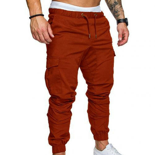 Casual Thin Breathable Tie Drawstring Long Pants Men Casual Solid Color Pockets Waist Drawstring Ankle Tied Skinny Cargo Pantsơ' yuhuv test3333 yuhuv test.