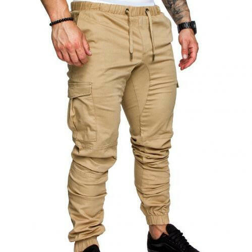 Casual Thin Breathable Tie Drawstring Long Pants Men Casual Solid Color Pockets Waist Drawstring Ankle Tied Skinny Cargo Pantsơ' yuhuv test3333 yuhuv test.