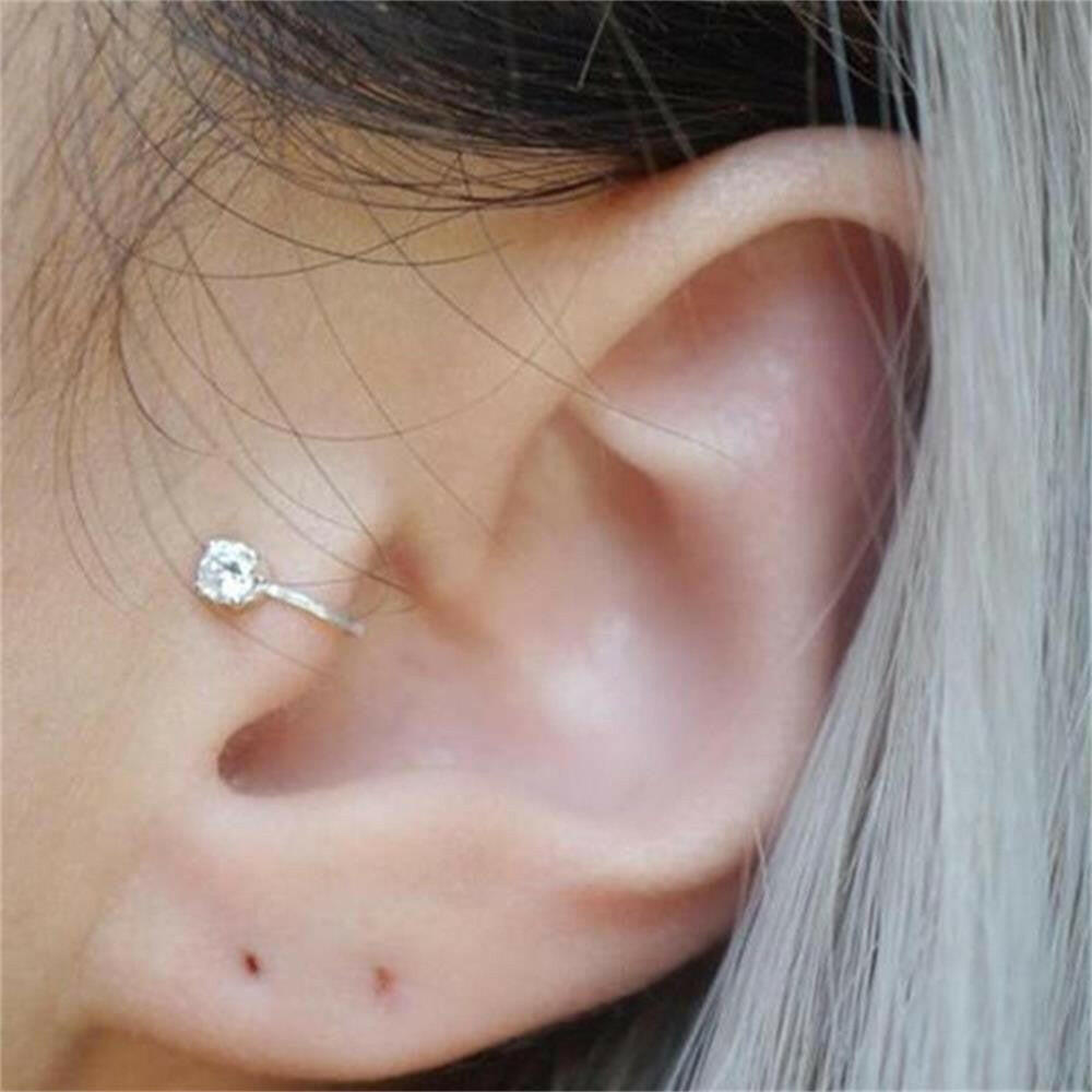 Top Quality 4/6MM AAA Cezch Zircon Chic Filled Tragus Earring For Women Non Piercing Clip Earing Ear Cuff 2021 Also Be Nose Ring yuhuv test  yuhuv test022.