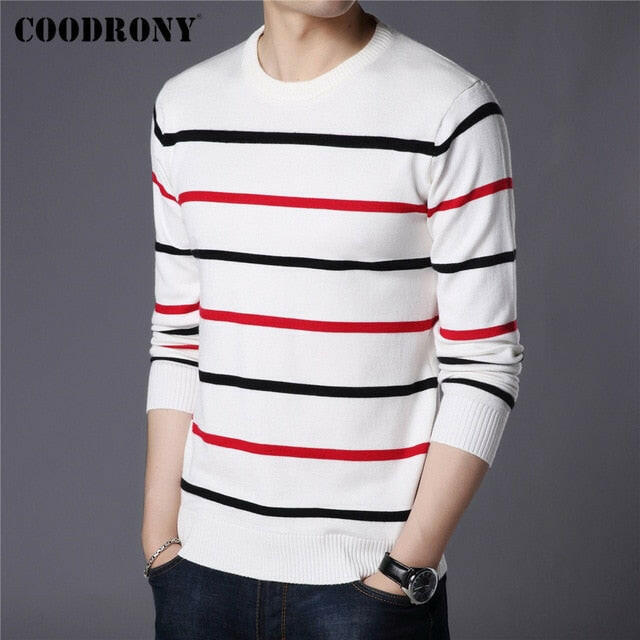 COODRONY Brand Sweater Men Fashion Casual Striped O-Neck Pull Homme Spring Autumn Cotton Knitwear Pullover Clothing Jersey C1003 yuhuv test  yuhuv test022.