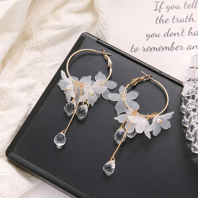 FNIO 2021 New Flower Bohemia Boho Earrings Women Fashion Long Hanging Earrings Crystal Female Wedding Earings Party Jewelry yuhuv test  yuhuv test022.