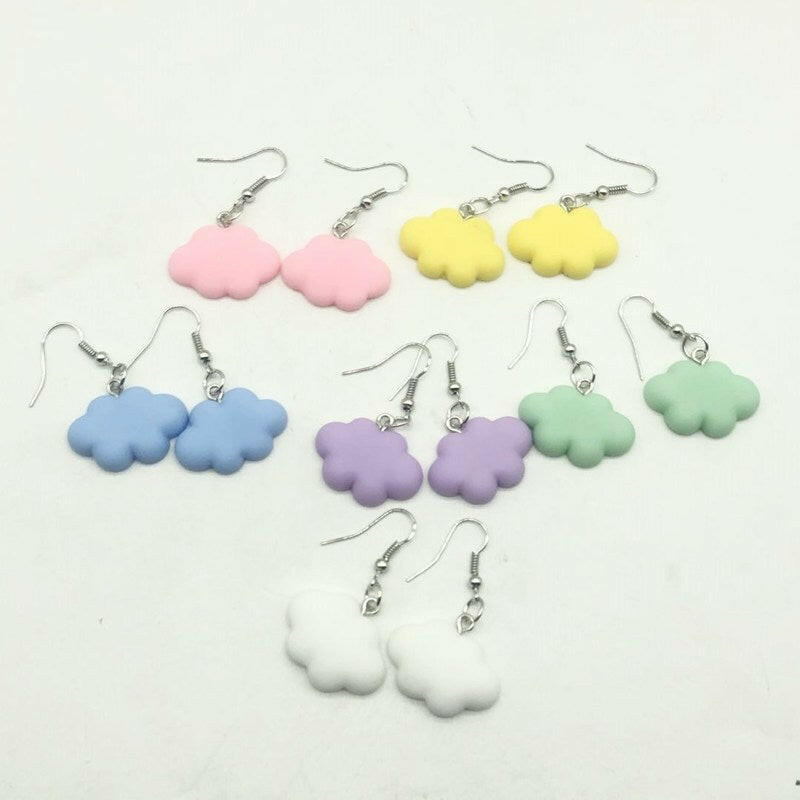 Fashion Cute 6 colors Sweet Summer Cloud Drop Earrings Punk Jewelry For Cool Women Girl Friendship Gifts yuhuv test  yuhuv test022.