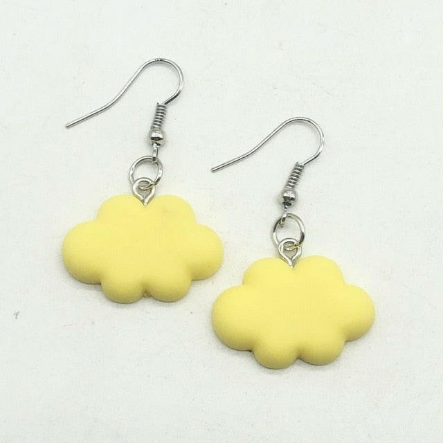 Fashion Cute 6 colors Sweet Summer Cloud Drop Earrings Punk Jewelry For Cool Women Girl Friendship Gifts yuhuv test  yuhuv test022.