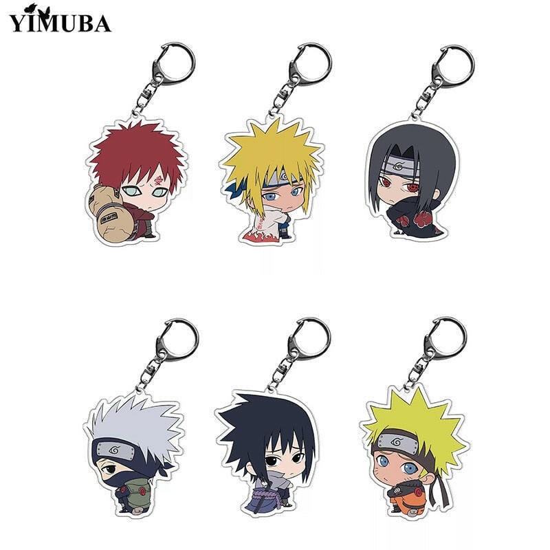 Cute Q Version Characters Keychain Cartoon Print Double-side Acrylic Key Ring Holder Bag Charm Classic Anime Jewelry Teens Gift xccscss.