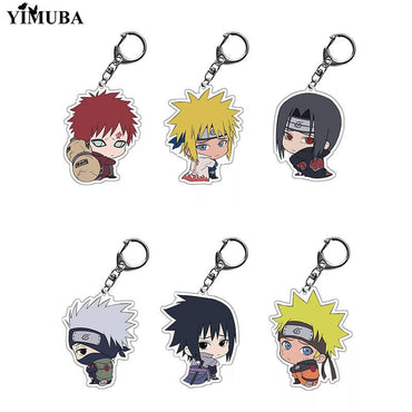 969696  yuhuv test Cute Q Version Characters Keychain Cartoon Print Double-side Acrylic Key Ring Holder Bag Charm Classic Anime Jewelry Teens Gift yuhuv test aja.