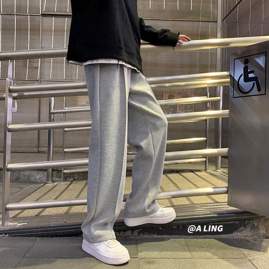 969696  yuhuv test Privathinker Black Solid Color Straight Harem Pants Korean Man Loose Ankle-Length Winter Streetwear Woman Spring Casual Pants yuhuv test ajađ.