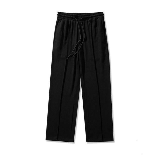 Privathinker Black Solid Color Straight Harem Pants Korean Man Loose Ankle-Length Winter Streetwear Woman Spring Casual Pants yuhuv test  yuhuv test022.