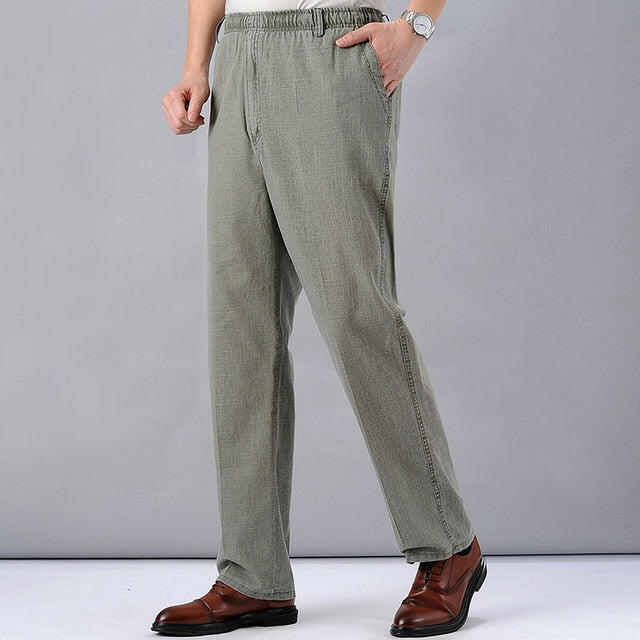 Men's High Waist Trausers Summer Pants Clothing Novelty 2020 Linen Loose Cotton Elastic Band Thin Work Vintage Wide Legs Pants yuhuv test  yuhuv test022.