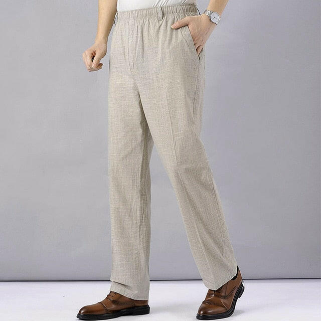 Men's High Waist Trausers Summer Pants Clothing Novelty 2020 Linen Loose Cotton Elastic Band Thin Work Vintage Wide Legs Pants yuhuv test  yuhuv test022.