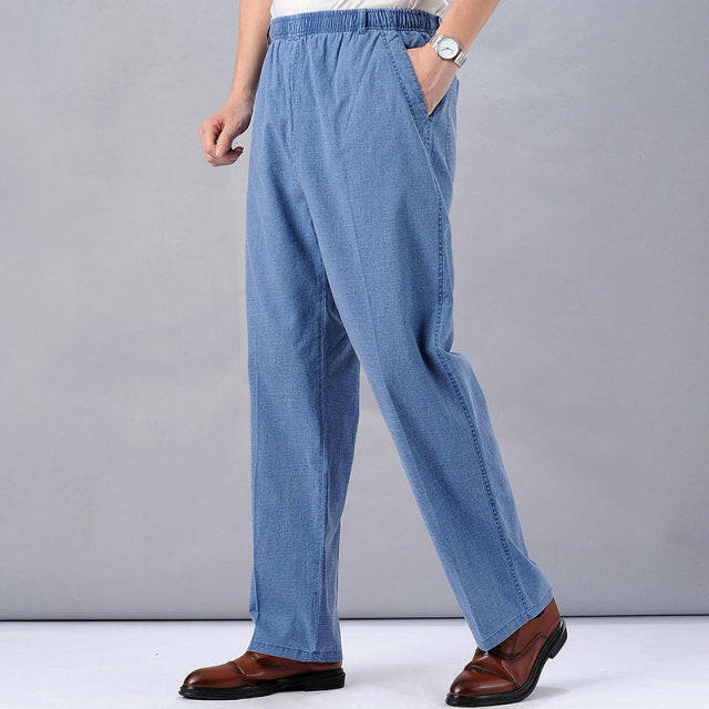 Men's High Waist Trausers Summer Pants Clothing Novelty 2020 Linen Loose Cotton Elastic Band Thin Work Vintage Wide Legs Pants yuhuv test  yuhuv test022.