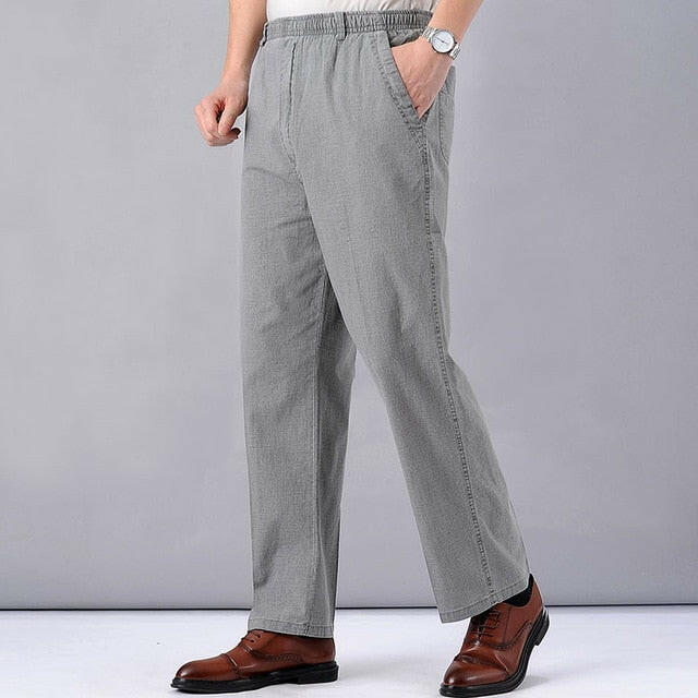 Men's High Waist Trausers Summer Pants Clothing Novelty 2020 Linen Loose Cotton Elastic Band Thin Work Vintage Wide Legs Pants yuhuv test  yuhuv test022.