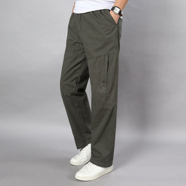 969696  yuhuv test Summer Men's Khaki Pants Large Size Straight Fit Big Sizes 5XL Side Pockets Wide Leg Cotton Black Cargo Pants Work Trousers Male yuhuv test aja.