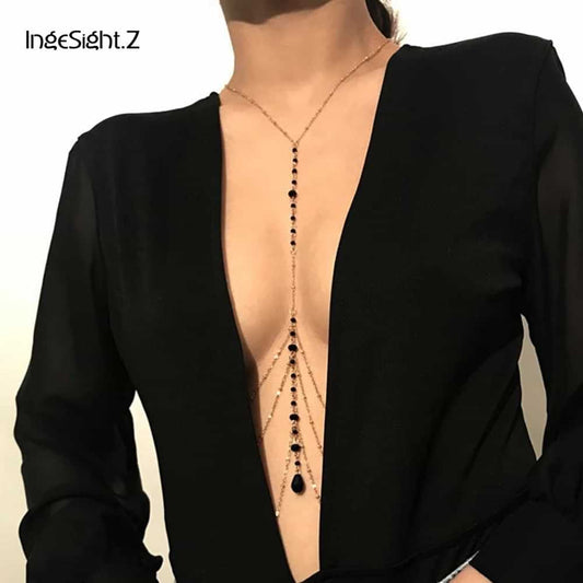 969696 yuhuv test IngeSight.Z Simple Style Chain Necklace Belly Body Chain Fashion Sexy Copper Sequins Body Chain Jewelry for Women Beach Party yuhuv test aja.