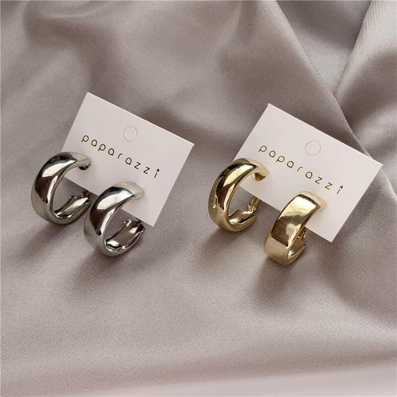 Golden Big hoop Earrings Korean Geometry Metal Gold Earrings For women Female Retro Drop Earrings 2021 Trend Fashion Jewelry yuhuv test  yuhuv test022.