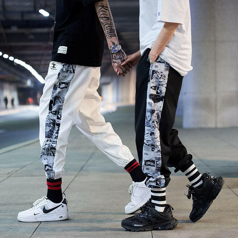 Mens side Anime Print Harem Pants for 2021 Fashion Trends Clothing Teens Hip Hop Trousers Japanese Streetwear Joggers Sweatpants yuhuv test  yuhuv test022.