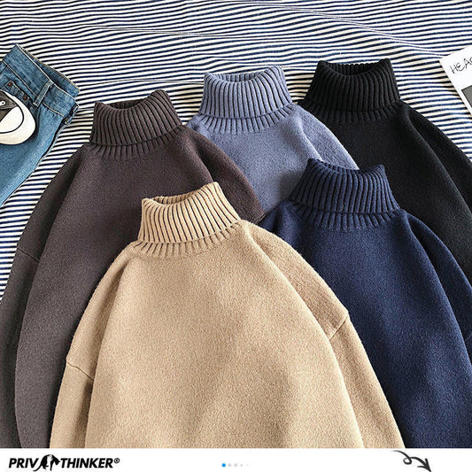 969696 yuhuv test Privathinker Winter Warm Men's Turtleneck Sweaters Solid Color Korean Man Casual Knitter Pullovers 2020 Harajuku Male Sweaters yuhuv test aja.
