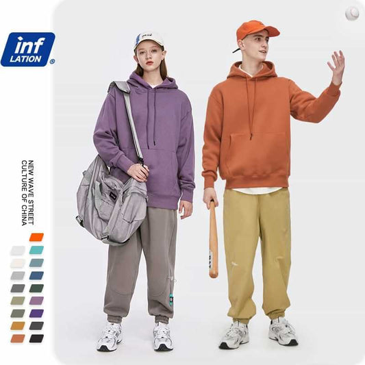 969696 yuhuv test INFLATION Men Solid Color Soft Sweatshirt Set 2020 Winter Warm Fleece Fabric Tracksuit Couple Sweatpant Set Mens Clothing yuhuv test aja.