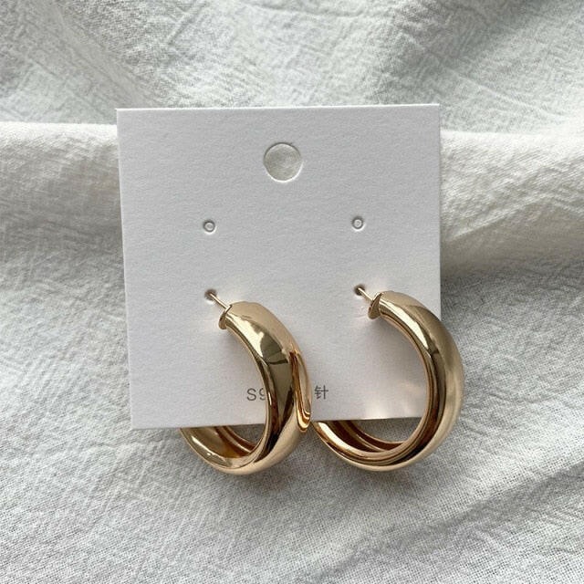 Minimalist Gold/Silver Color Round Earrings for Women Trendy Geometric Drop Statement Earrings Party Fashion Jewelry Gift yuhuv test  yuhuv test022.