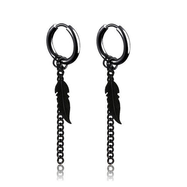 New Popular 1Pair Stainless Steel Ear Stud/Ear Clip Dangle Earrings For Men/Women Punk Black Piercing Fake Earrings Jewelry Gift xccscss.