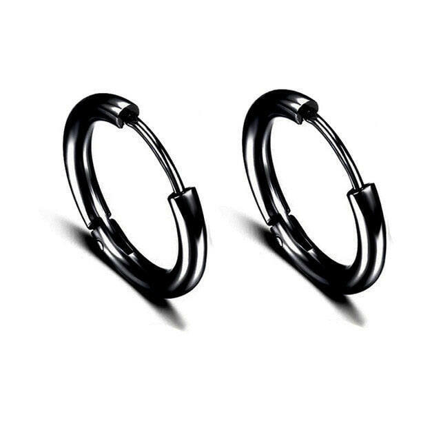 New Popular 1Pair Stainless Steel Ear Stud/Ear Clip Dangle Earrings For Men/Women Punk Black Piercing Fake Earrings Jewelry Gift xccscss.