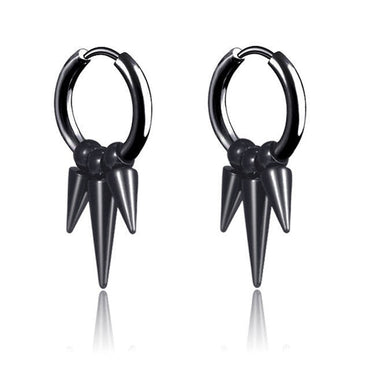 New Popular 1Pair Stainless Steel Ear Stud/Ear Clip Dangle Earrings For Men/Women Punk Black Piercing Fake Earrings Jewelry Gift xccscss.